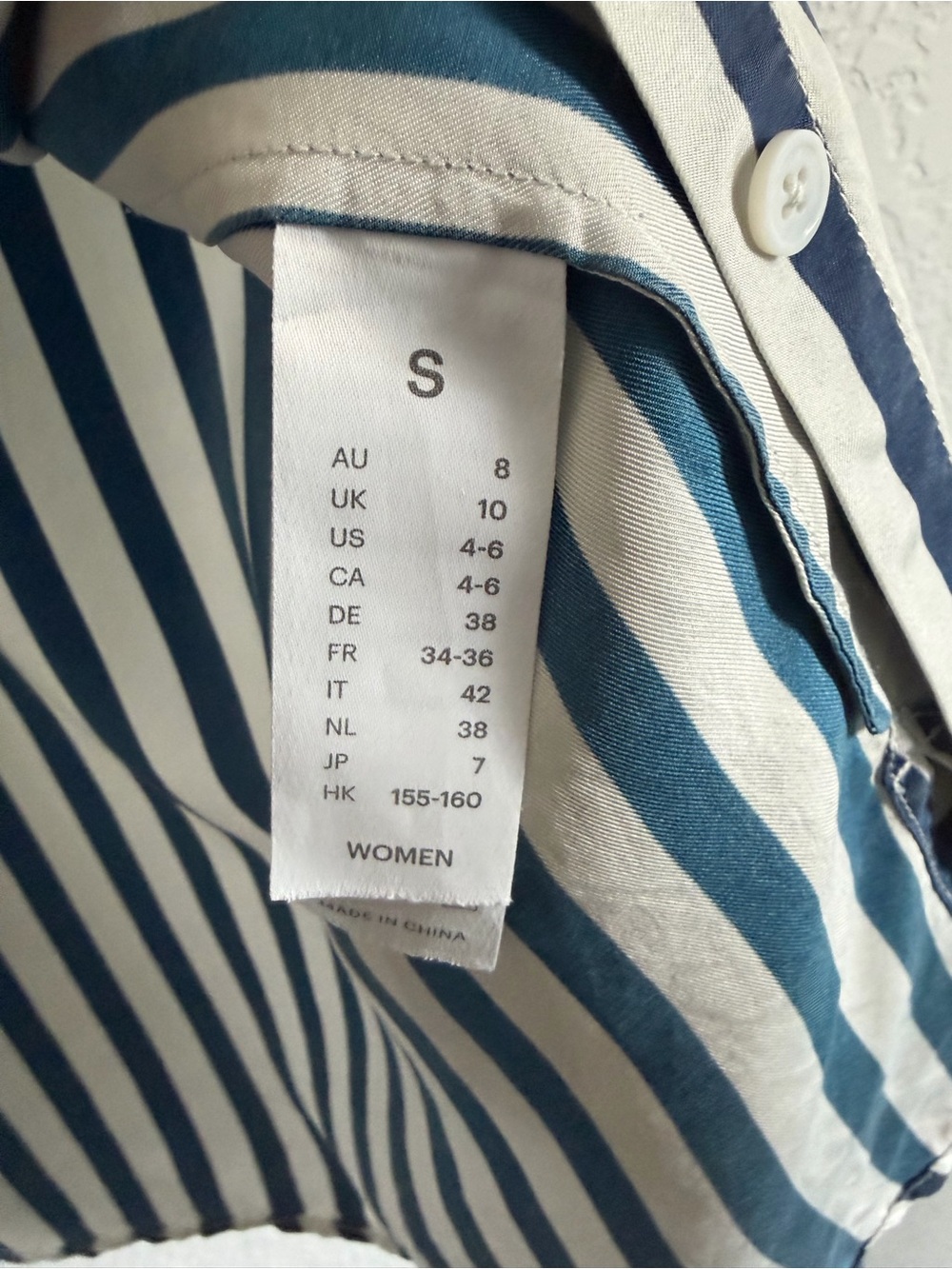 Lilysilk Striped Navy and White Button-Up Shirt - Picture 4 of 5